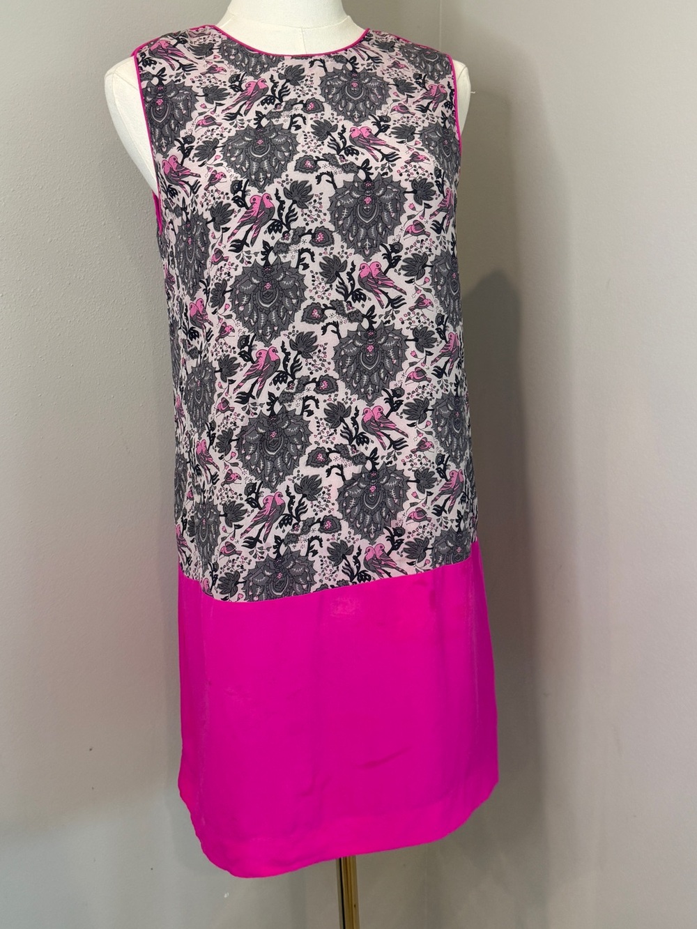 Rebecca Taylor Hot Pink and Gray Shift Dress